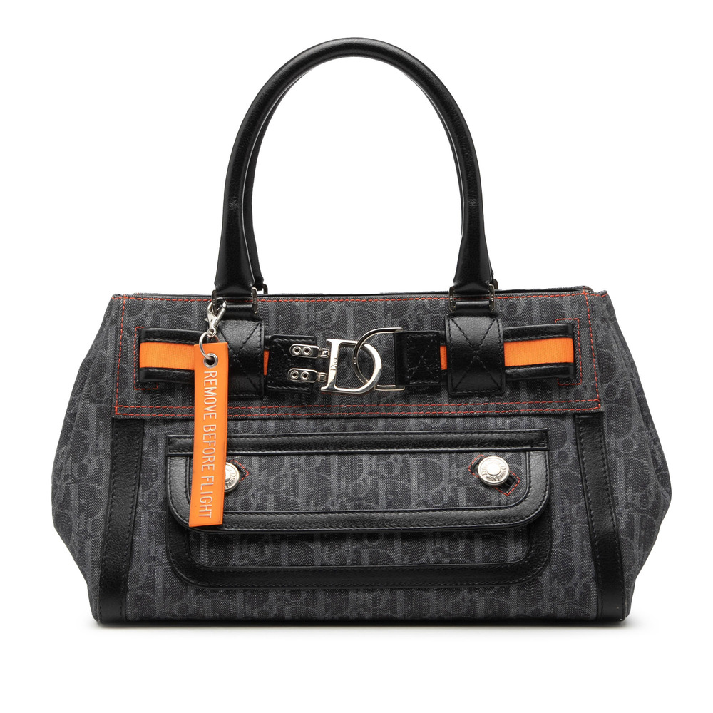 Pre-Loved Dior Diorissimo Trotter Denim Flight Handle Bag